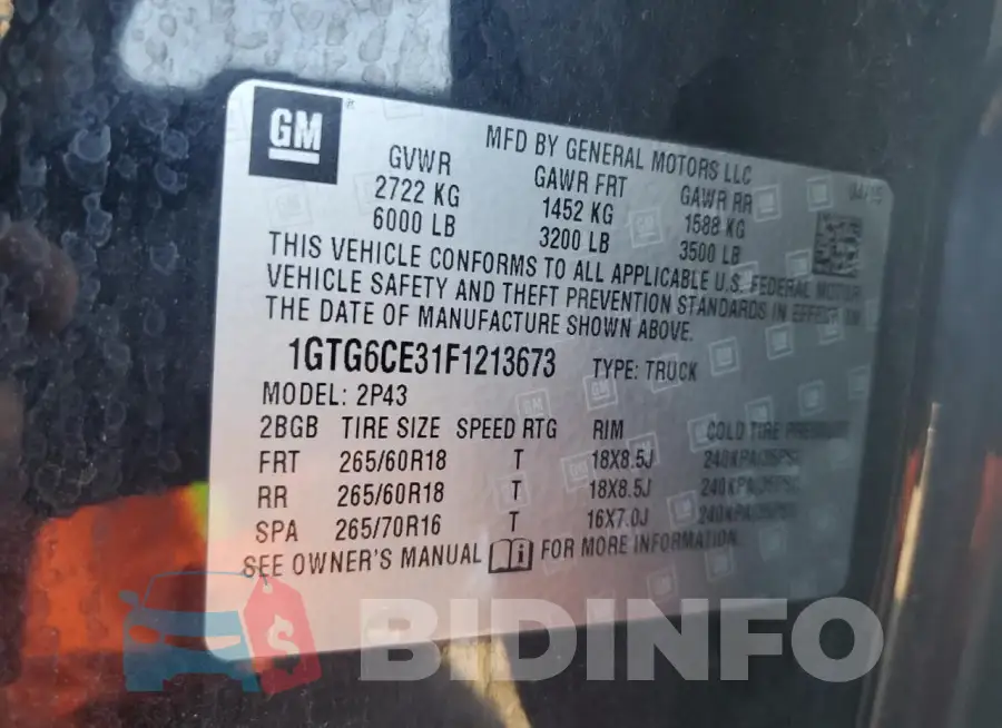 1GTG6CE31F1213673 Photo# 12