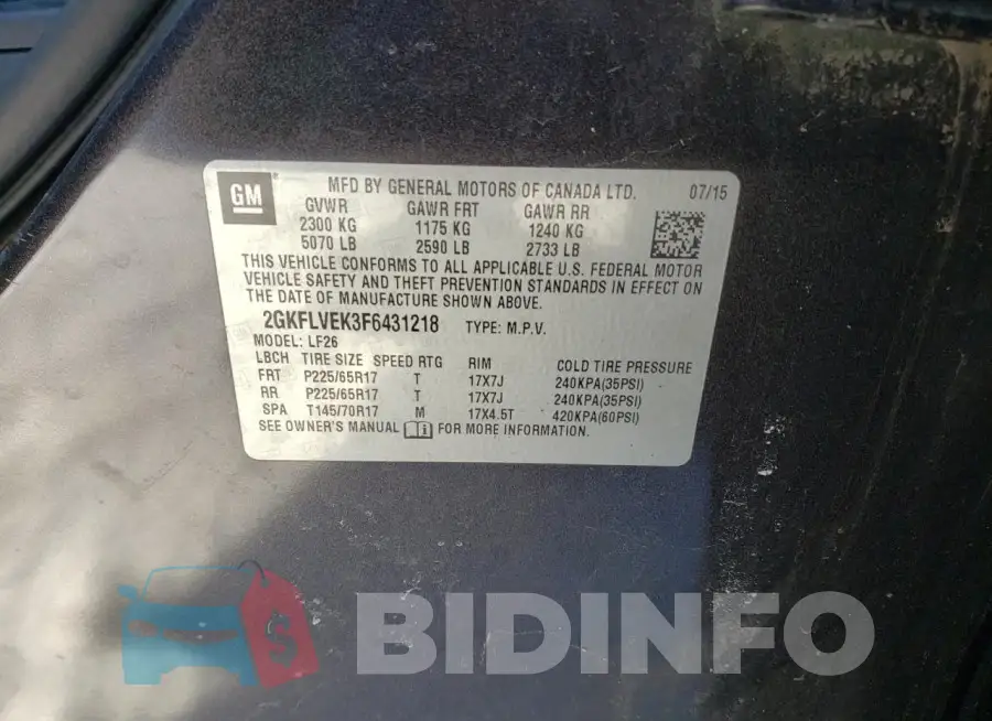 2GKFLVEK3F6431218 Photo# 12