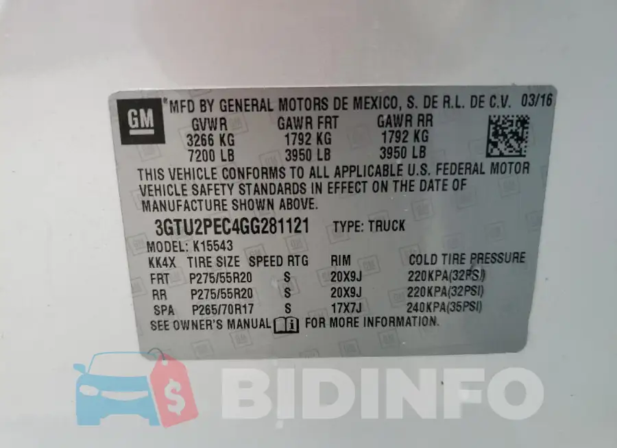 3GTU2PEC4GG281121 Photo# 12