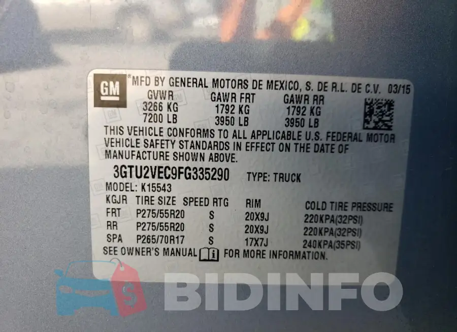 3GTU2VEC9FG335290 Photo# 12