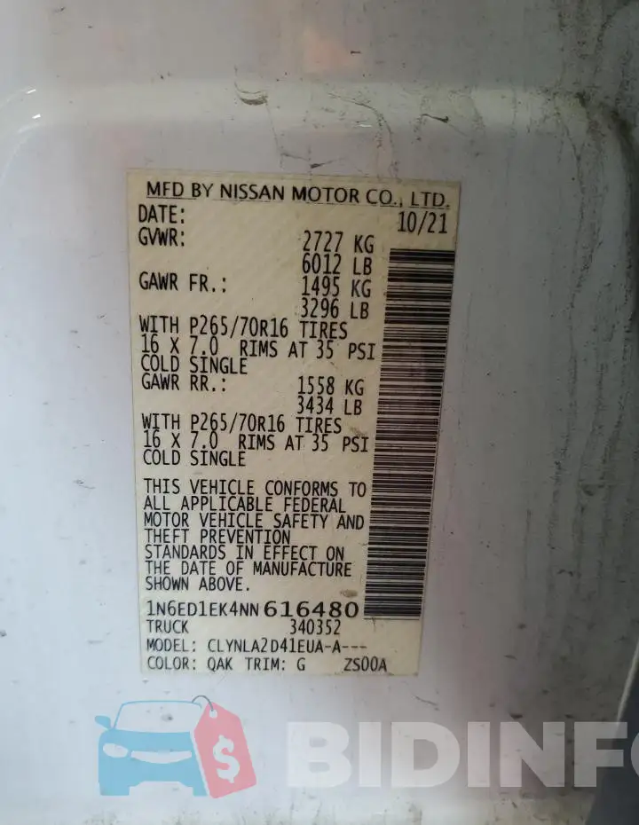 1N6ED1EK4NN616480 Photo# 13