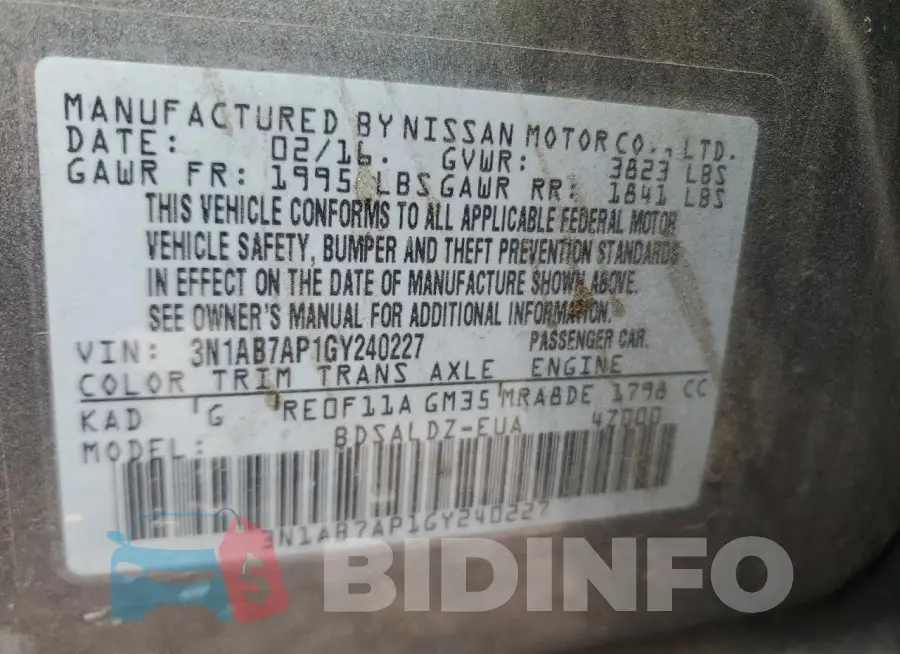 3N1AB7AP1GY240227 Photo# 12