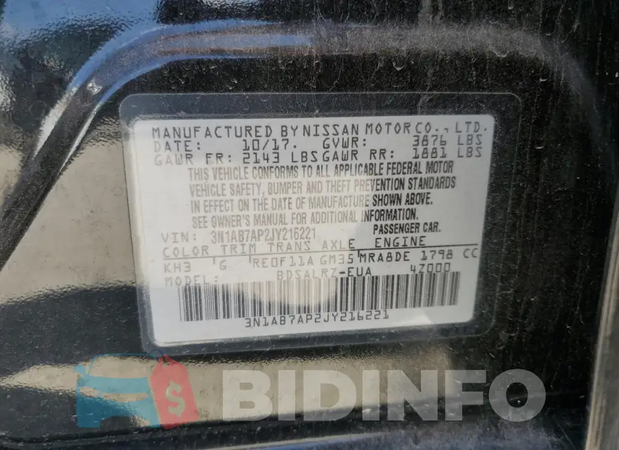 3N1AB7AP2JY216221 Photo# 12