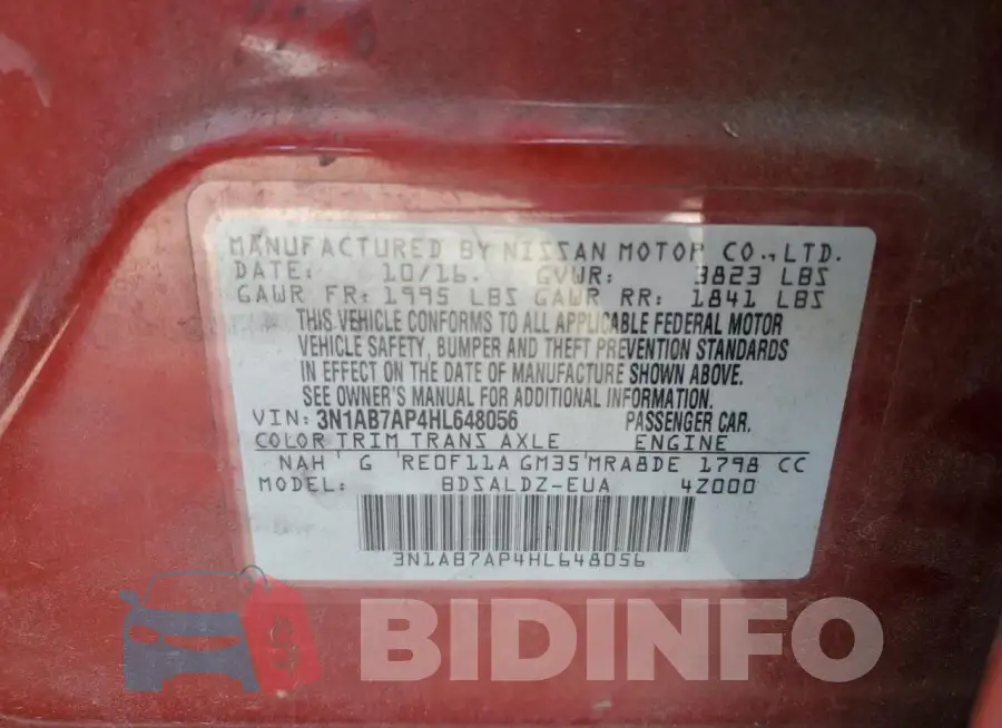 3N1AB7AP4HL648056 Photo# 13