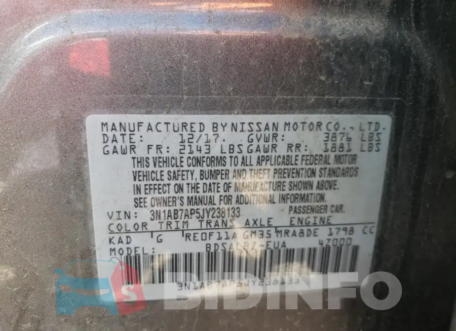 3N1AB7AP5JY238133 Photo# 12
