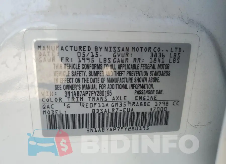 3N1AB7AP7FY280195 Photo# 13