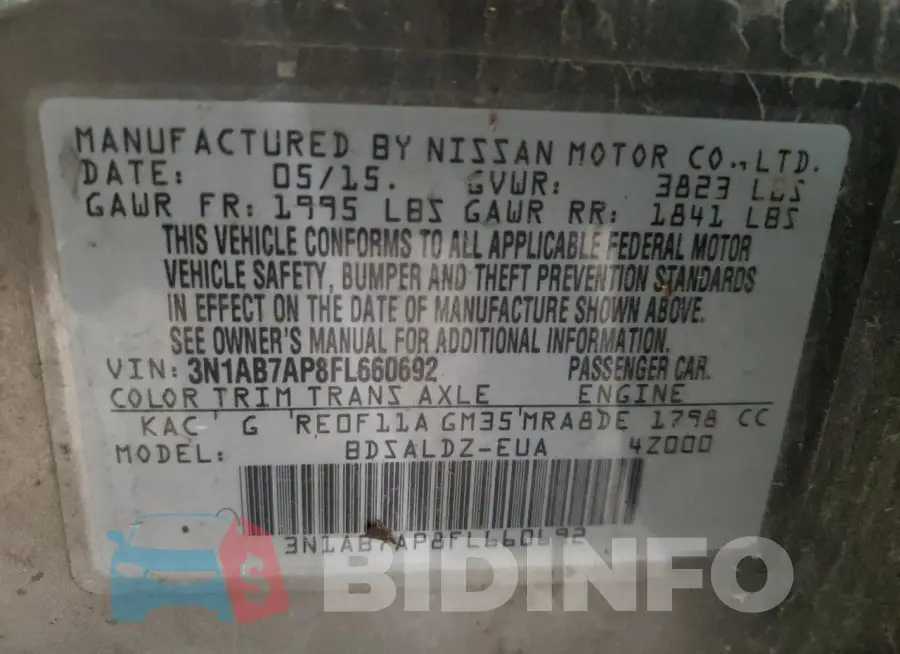 3N1AB7AP8FL660692 Photo# 12