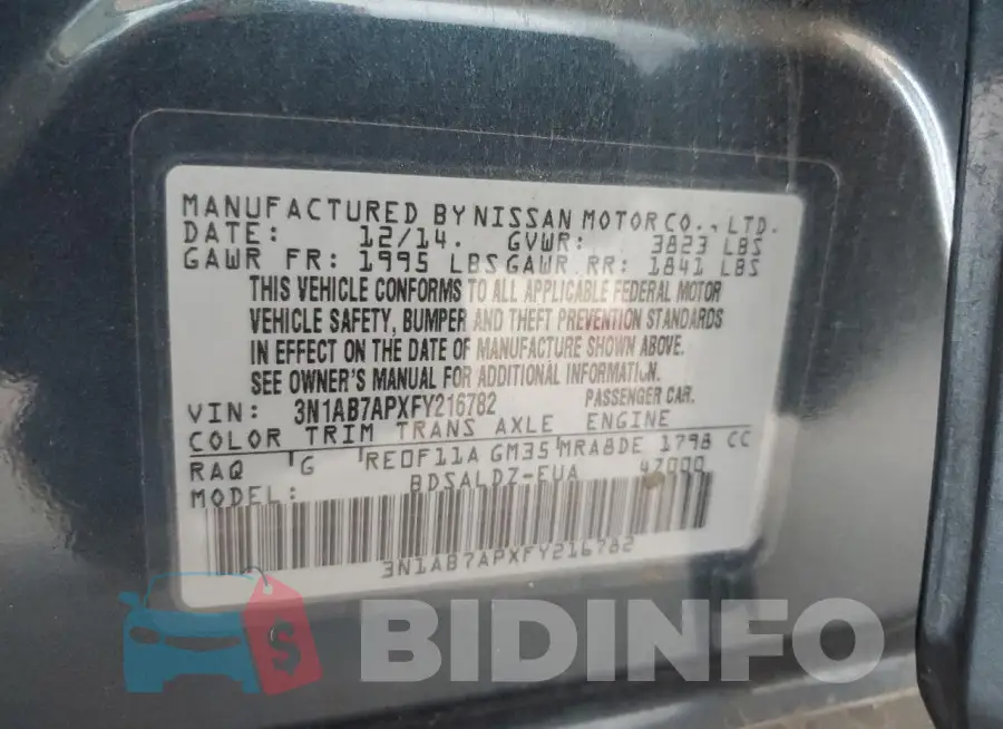 3N1AB7APXFY216782 Photo# 12