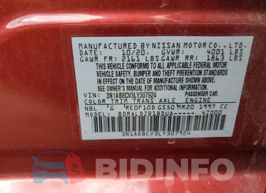 3N1AB8CV3LY307924 Photo# 12