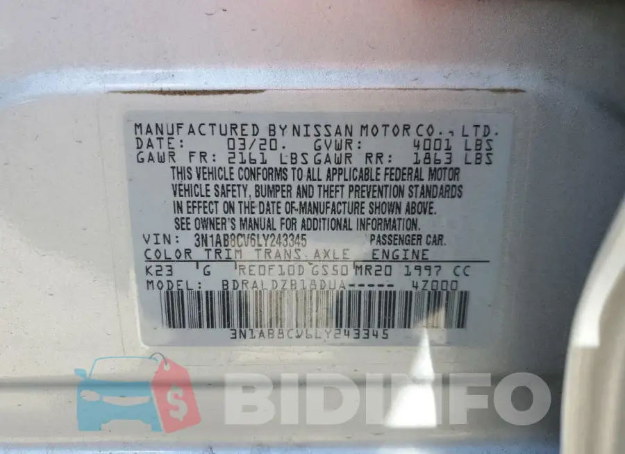 3N1AB8CV6LY243345 Photo# 13