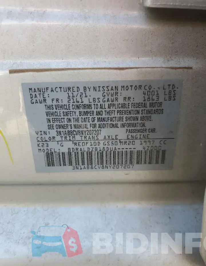 3N1AB8CV8NY207207 Photo# 13