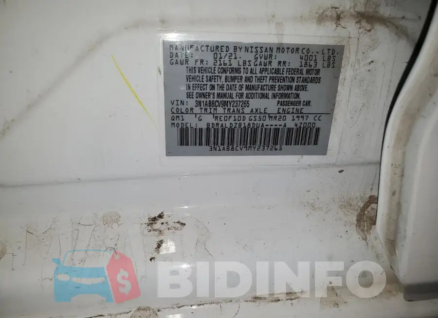 3N1AB8CV9MY237265 Photo# 12