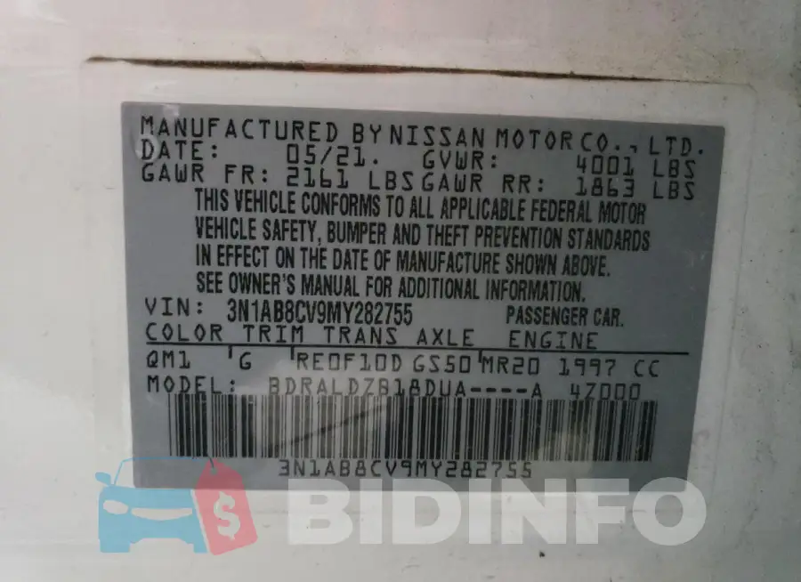 3N1AB8CV9MY282755 Photo# 12