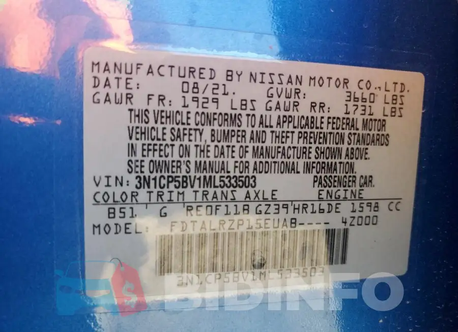 3N1CP5BV1ML533503 Photo# 14