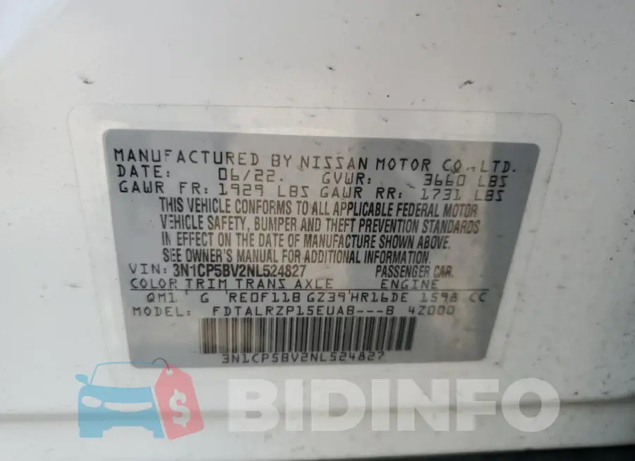 3N1CP5BV2NL524827 Photo# 13