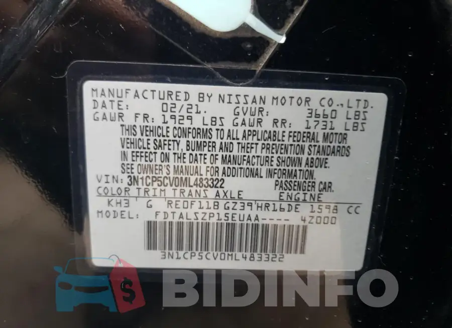 3N1CP5CV0ML483322 Photo# 13