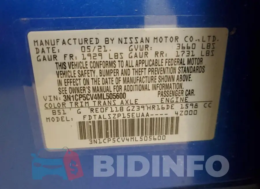 3N1CP5CV4ML505600 Photo# 13