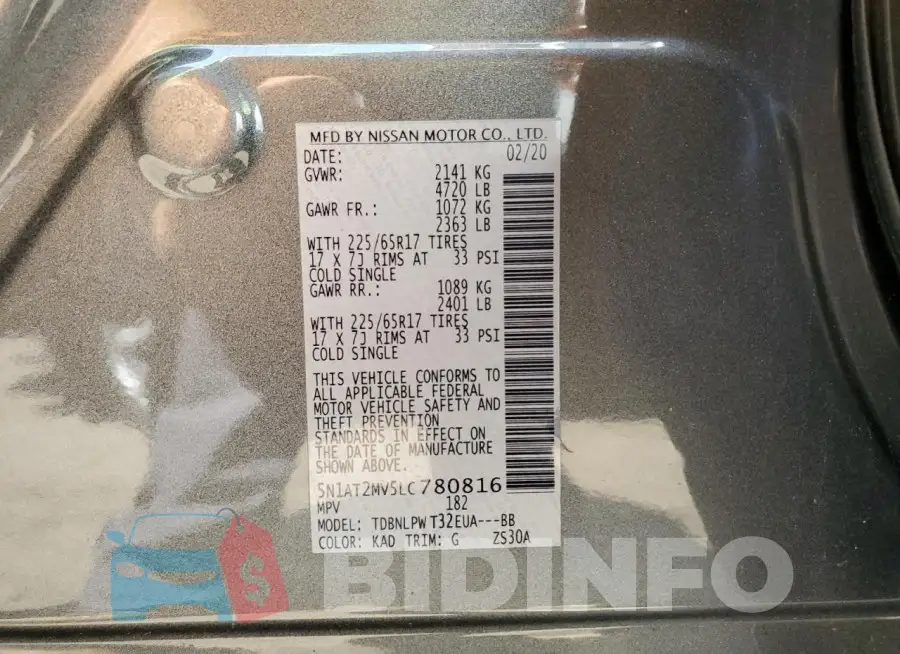 5N1AT2MV5LC780816 Photo# 14