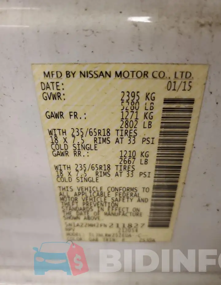 5N1AZ2MH2FN211827 Photo# 12