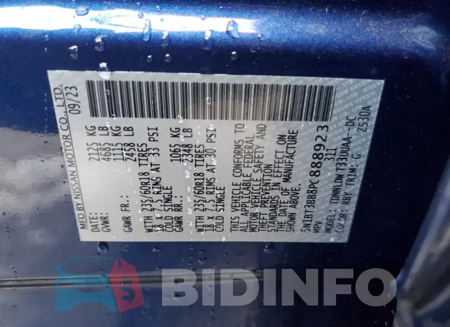 5N1BT3BB8PC888923 Photo# 14