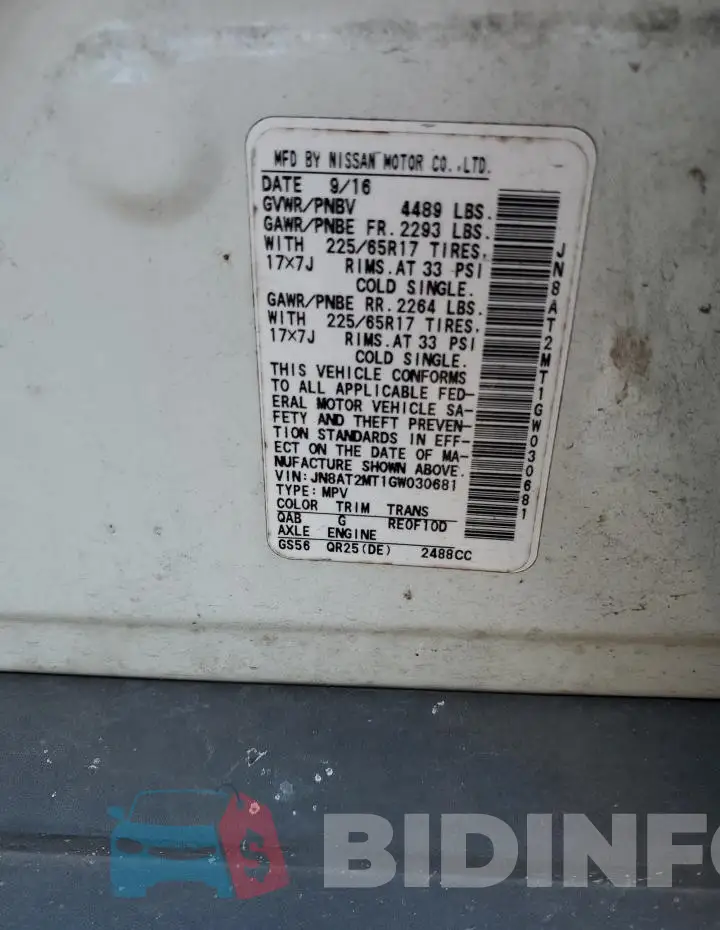JN8AT2MT1GW030681 Photo# 14