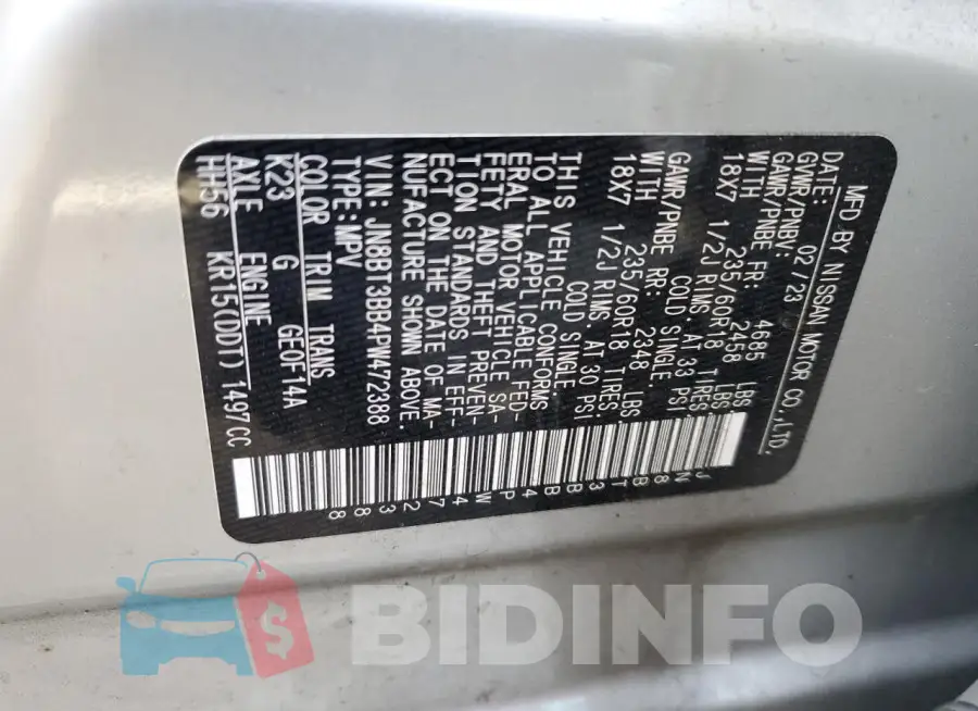 JN8BT3BB4PW472388 Photo# 12