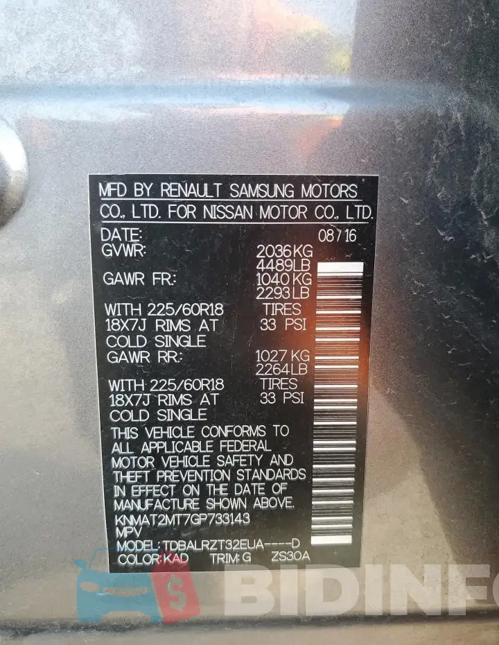 KNMAT2MT7GP733143 Photo# 14