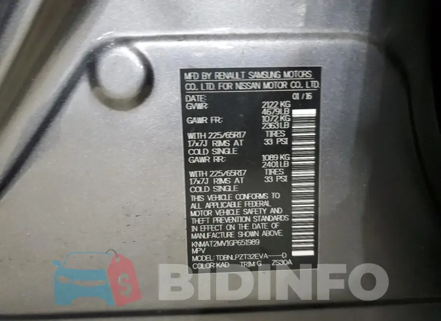 KNMAT2MV1GP651989 Photo# 13