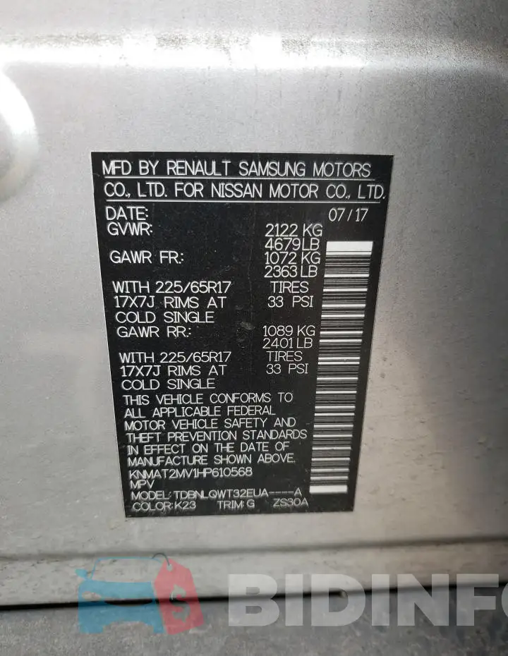 KNMAT2MV1HP610568 Photo# 12