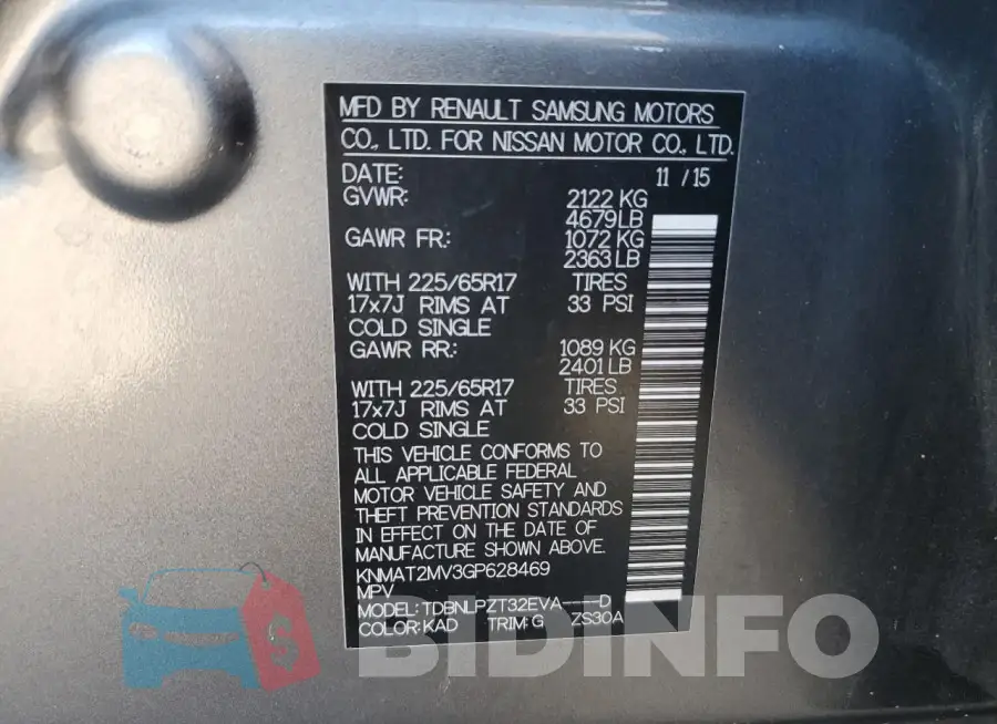 KNMAT2MV3GP628469 Photo# 14