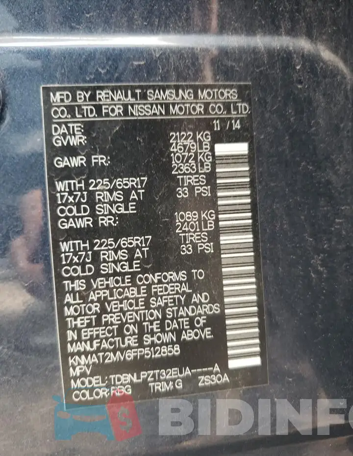 KNMAT2MV6FP512858 Photo# 12
