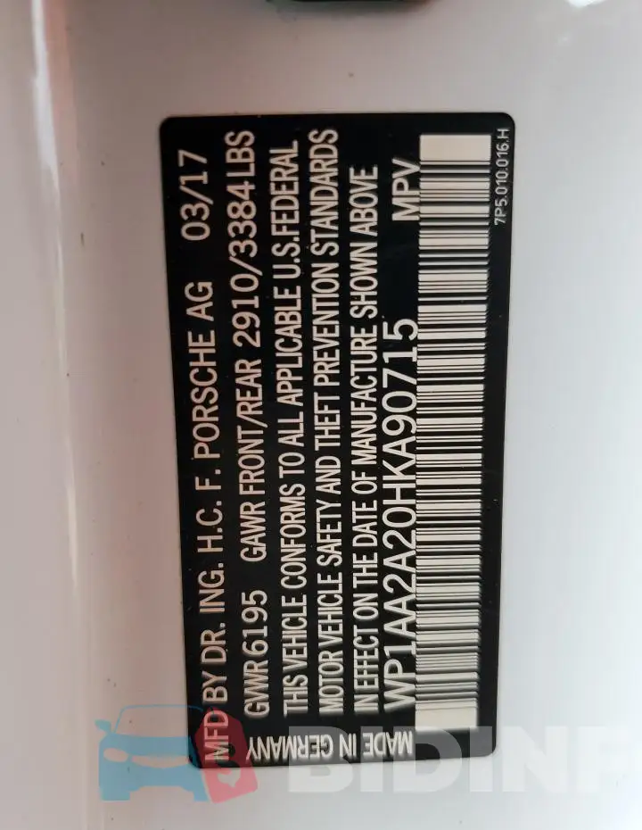WP1AA2A20HKA90715 Photo# 13