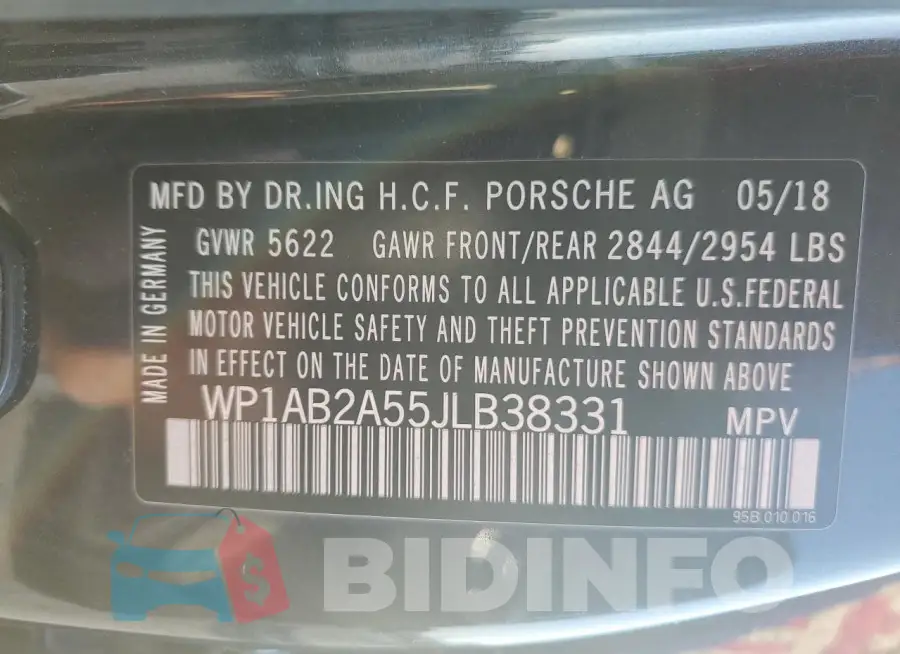 WP1AB2A55JLB38331 Photo# 13