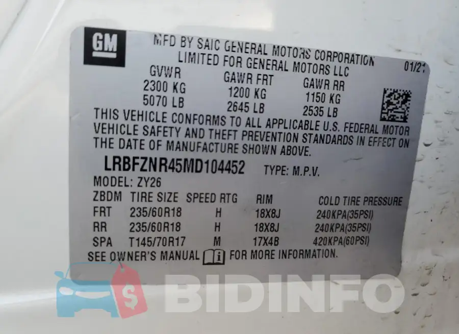 LRBFZNR45MD104452 Photo# 13