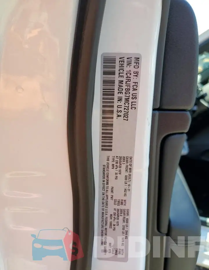 1C4RJFBG7MC727027 Photo# 14
