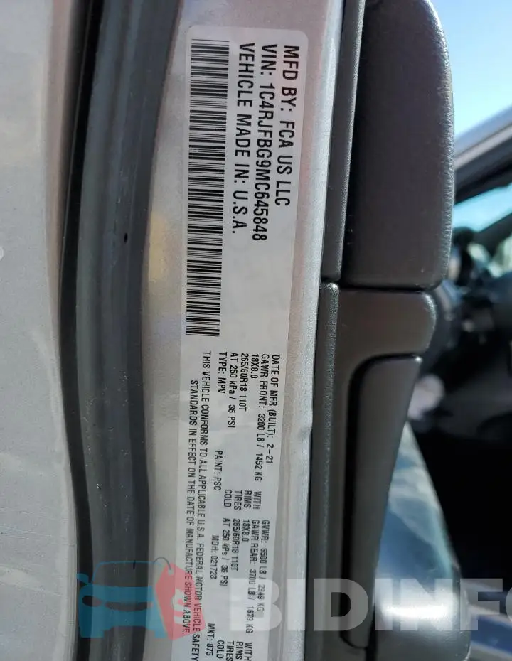 1C4RJFBG9MC645848 Photo# 13