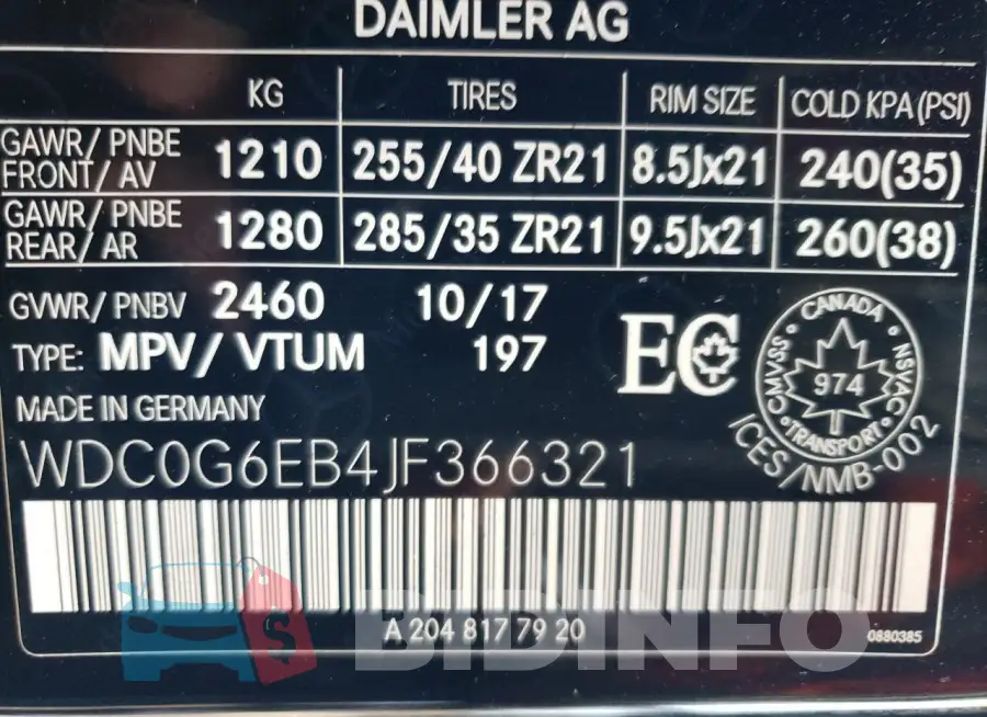WDC0G6EB4JF366321 Photo# 13