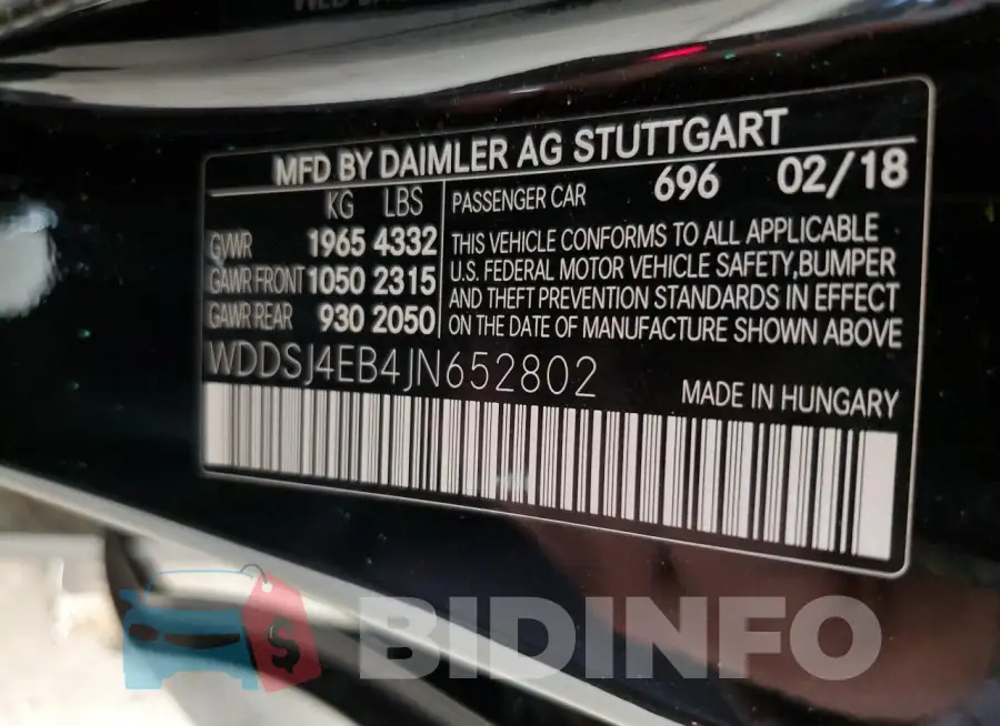 WDDSJ4EB4JN652802 Photo# 12