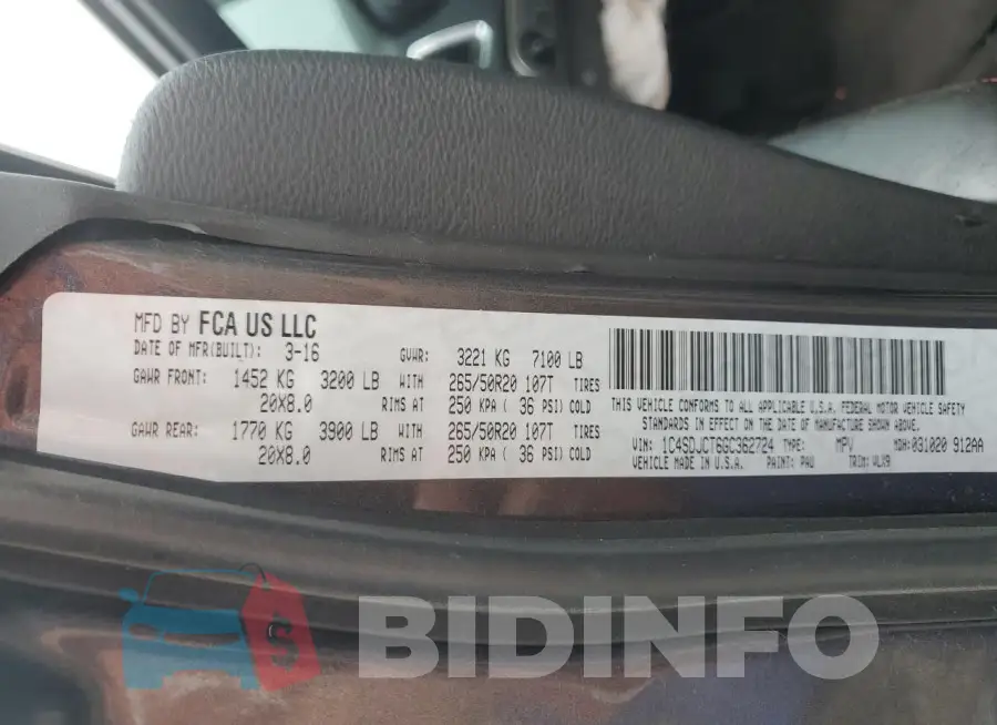 1C4SDJCT6GC362724 Photo# 13