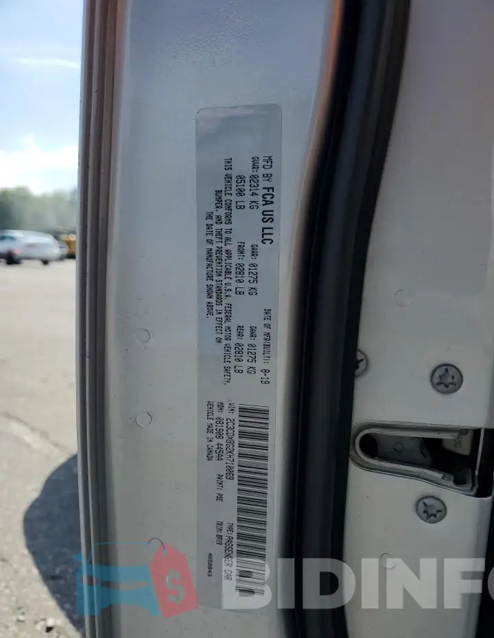 2C3CDXBG2KH710069 Photo# 12