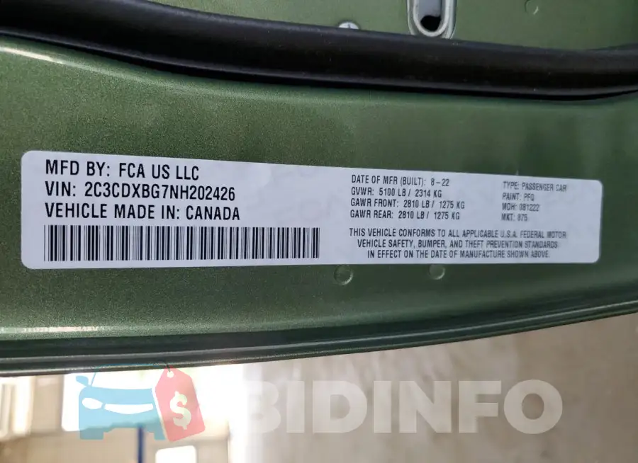 2C3CDXBG7NH202426 Photo# 12