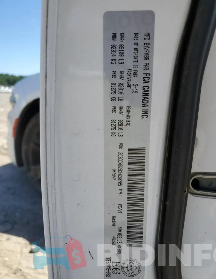 2C3CDXBG9KH630705 Photo# 12