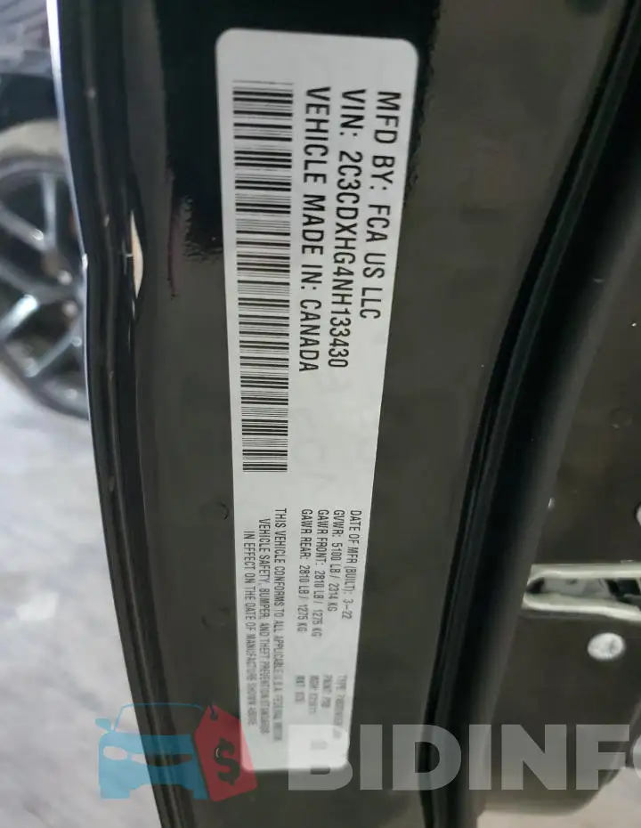2C3CDXHG4NH133430 Photo# 12