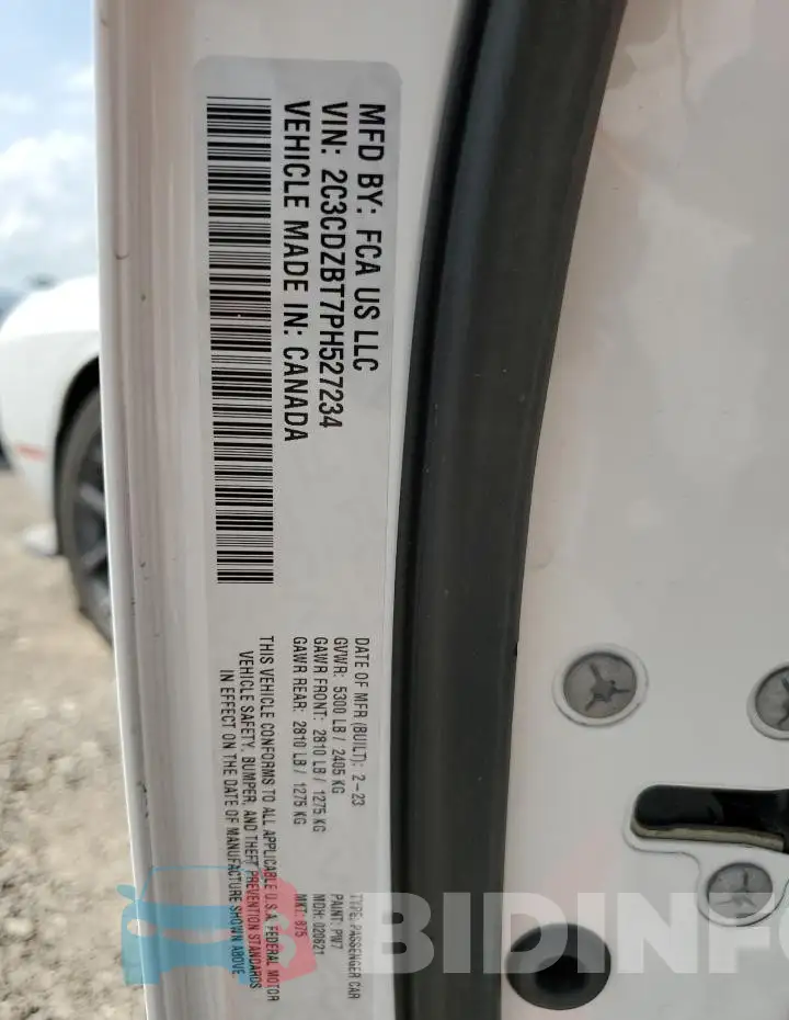 2C3CDZBT7PH527234 Photo# 12