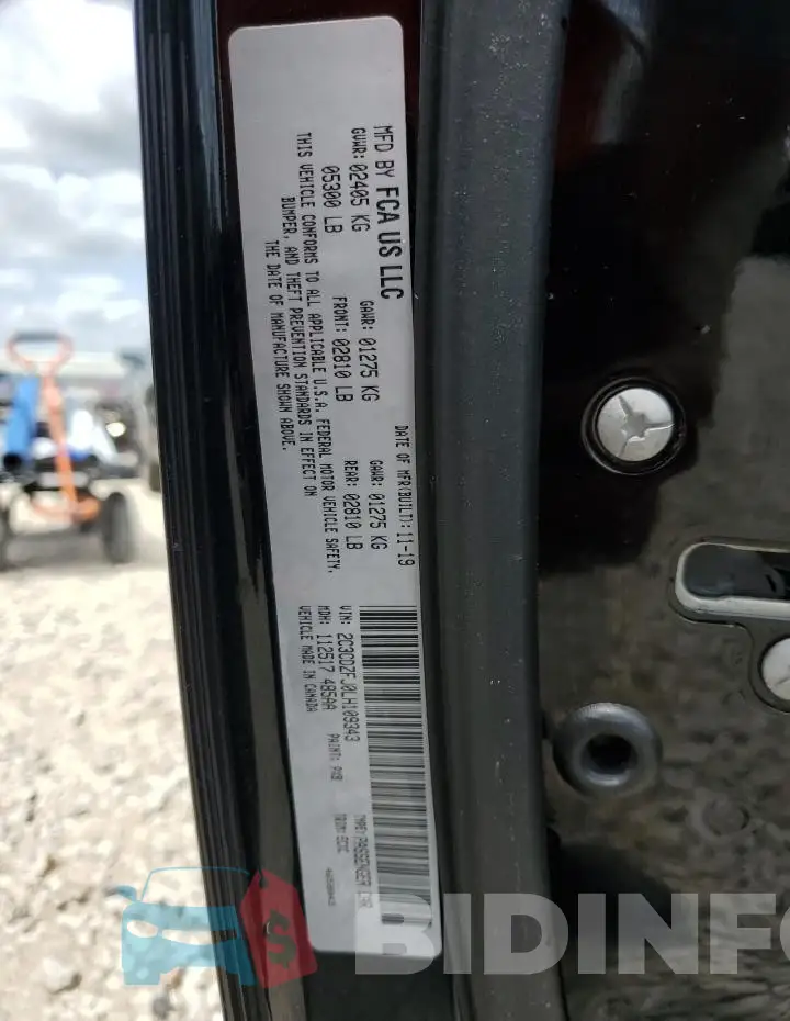 2C3CDZFJ0LH109343 Photo# 12