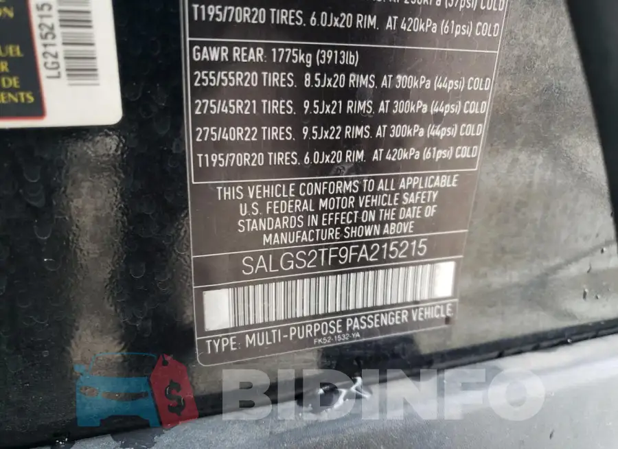 SALGS2TF9FA215215 Photo# 13