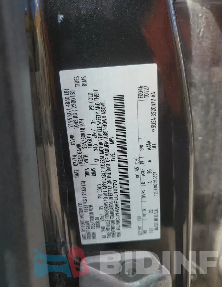 5LMCJ1A96FUJ10770 Photo# 13