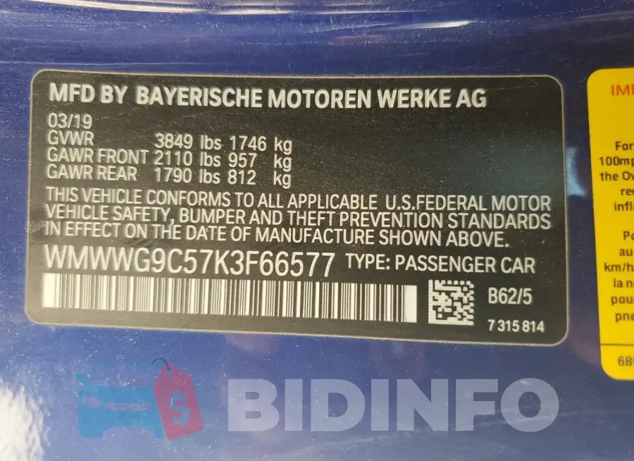 WMWWG9C57K3F66577 Photo# 12