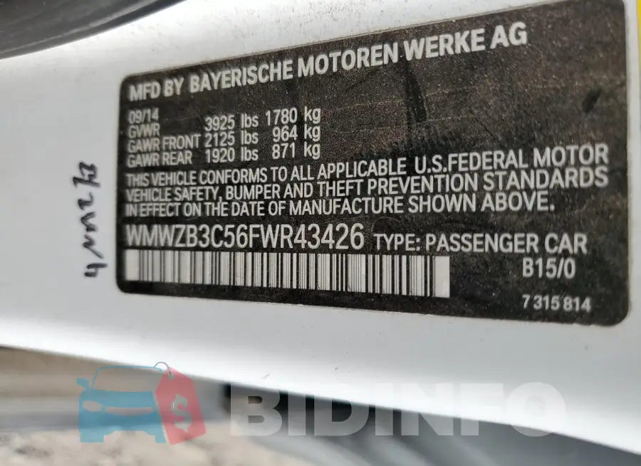 WMWZB3C56FWR43426 Photo# 12
