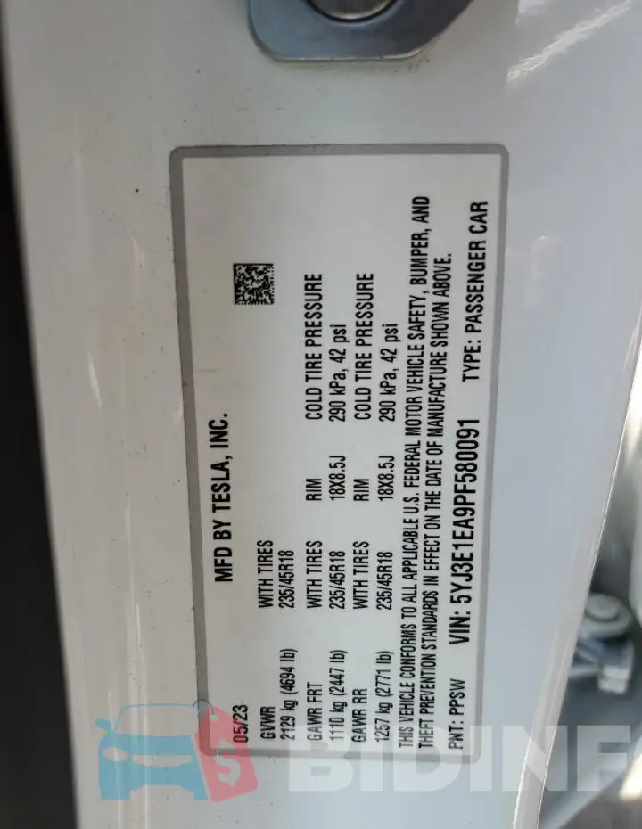 5YJ3E1EA9PF580091 Photo# 13